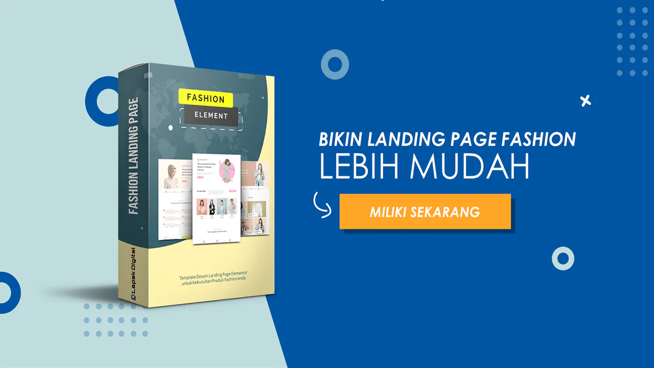 Fashion Element Template Desain Landing Page Elementor
